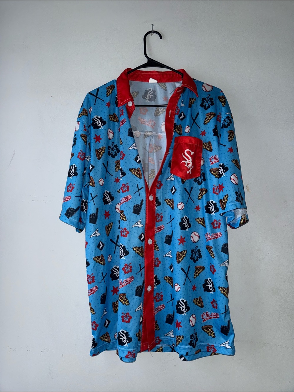 White Sox Blue & Red Short-Sleeve Button-Up Shirt